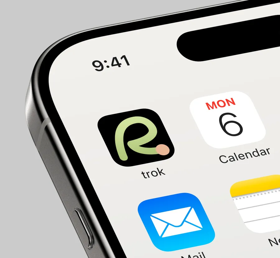 trok-App-Icon auf dem Home-Bildschirm eines iPhones